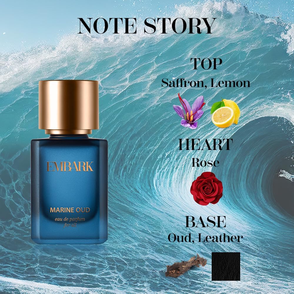 Premium EMBARK OUD Unisex Eau de Parfum - 50ml Long Lasting Marine & Woody Fragrance for Men & Women | Perfect for Date Nights, Office Wear & Special Occasions