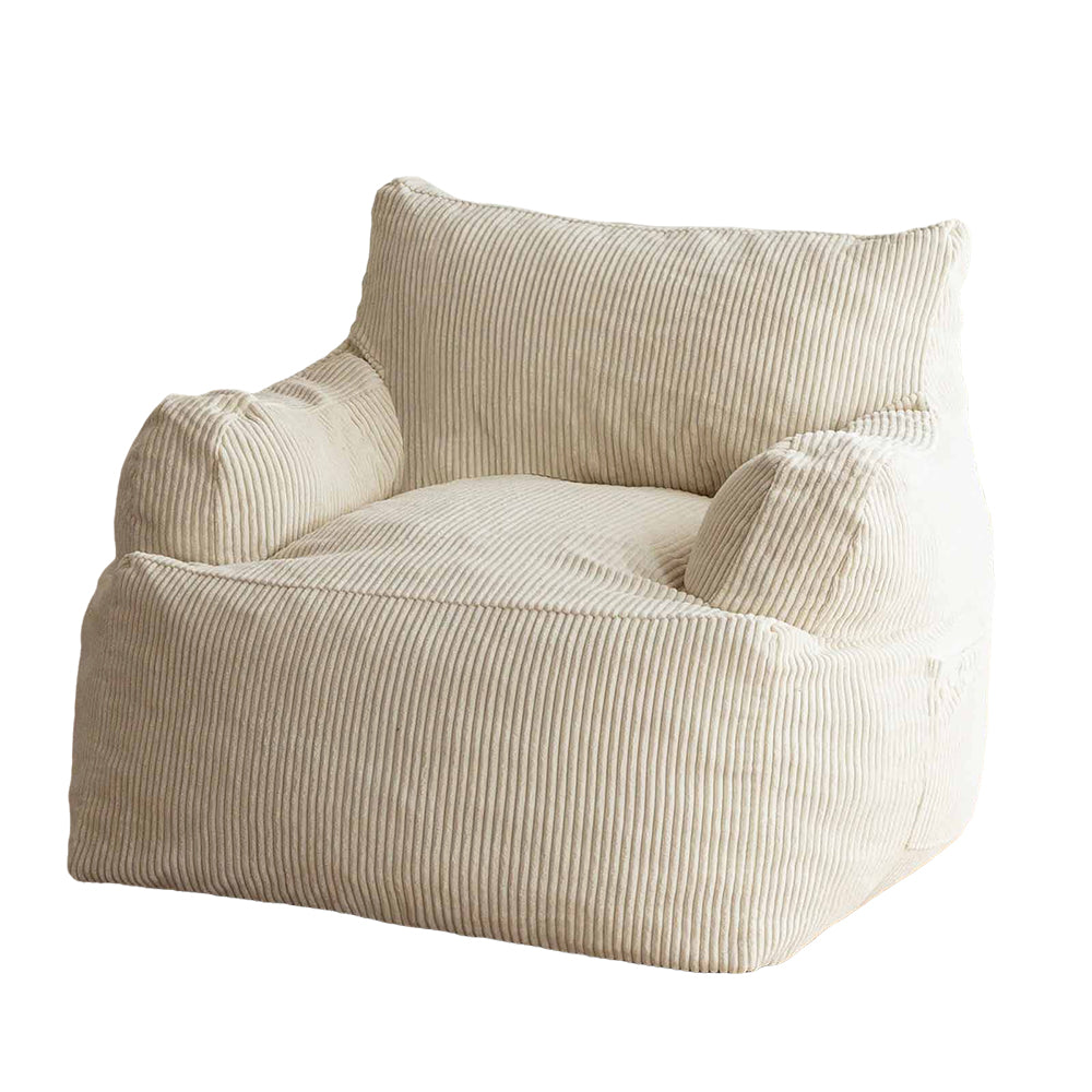 MAXYOYO Oversized Bean Bag Chair - Extra Large Stuffed Bean Bag Sofa for Living Room, Bedroom & Game Room - Soft & Comfortable Beige Lounger for Relaxing, Reading & Gaming