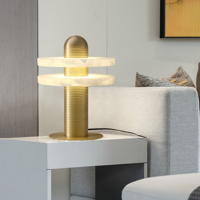 Alabaster Comet Table Lamp - Modern Bedside & Living Room Lighting for Home Decor | Nightstand, Office Desk, Dorm Room