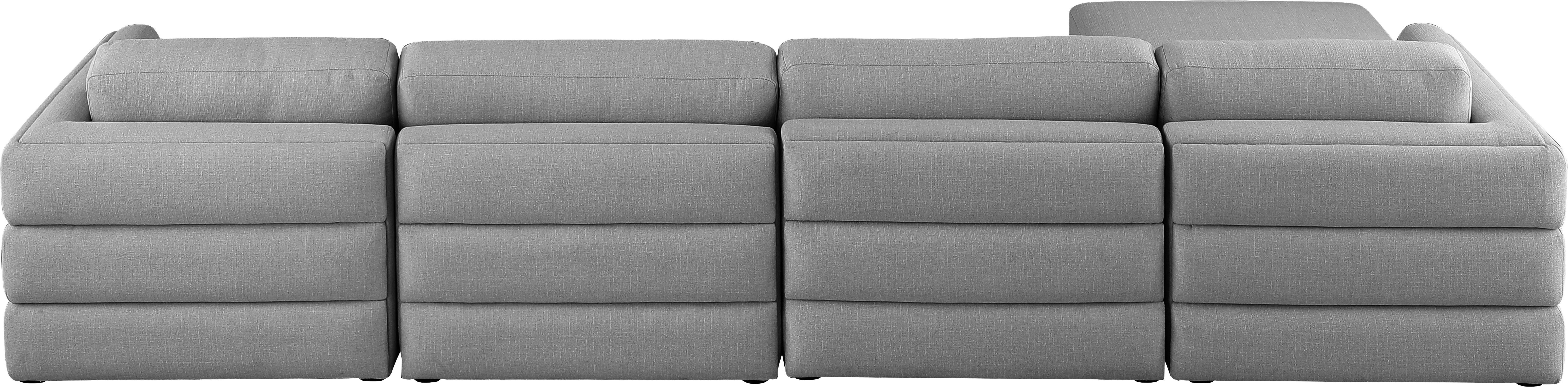 Beckham Durable Linen Textured Fabric Modular Sectional Sofa - Modern Living Room Furniture for Home Theater, Family Gatherings & Cozy Relaxation