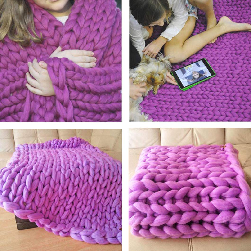 Luxury Chunky Knit Throw Blanket - Extra Large Soft Cable Knit Chenille Blanket for Bed, Couch & Sofa | Cozy Polyester Blanket for Winter Nights, Movie Time & Home Decor
