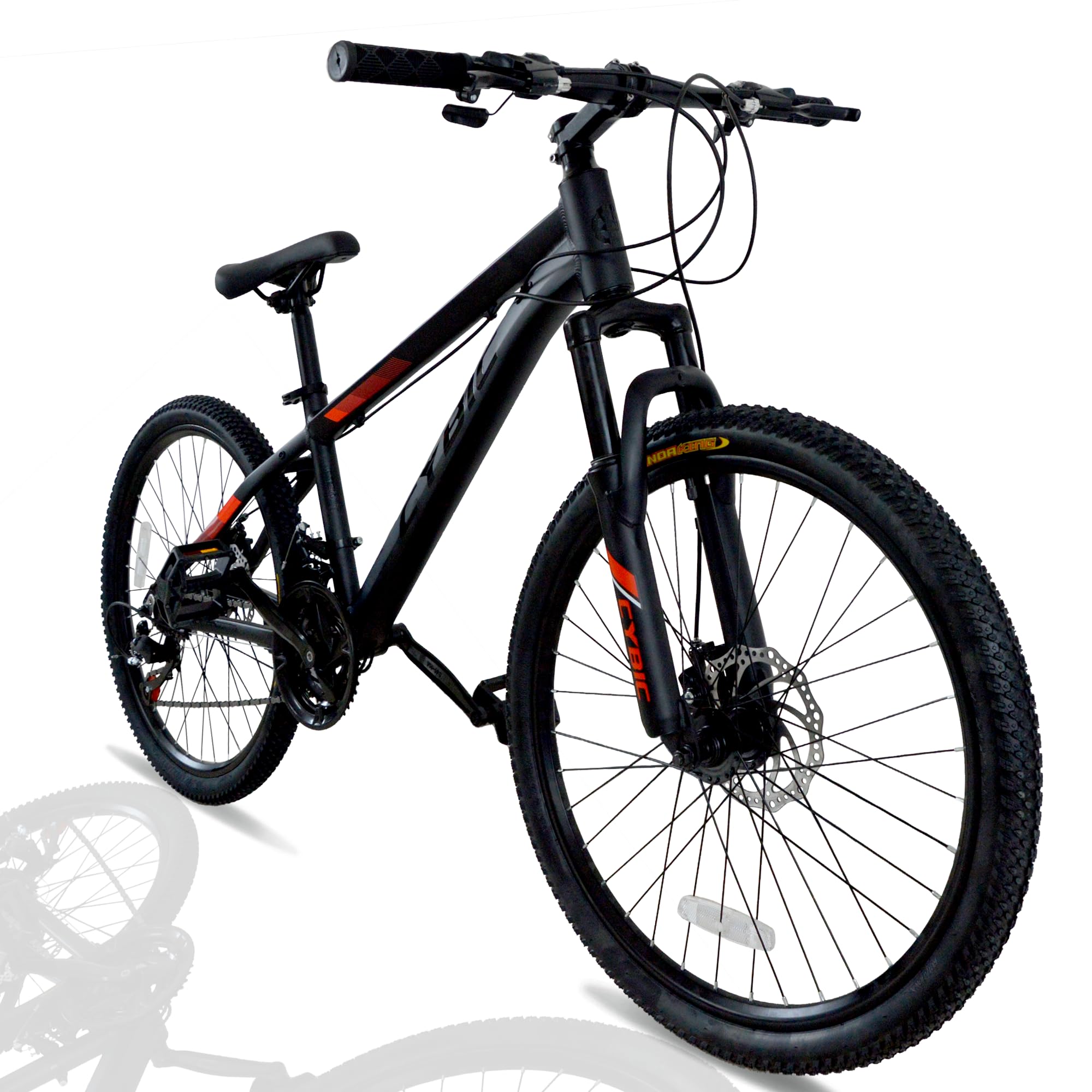 **24/26 Inch 21-Speed Disc Brake Mountain Bike with Front Suspension - Men's & Women's All-Terrain Commuter Bike for City, Trail & Snow Riding**