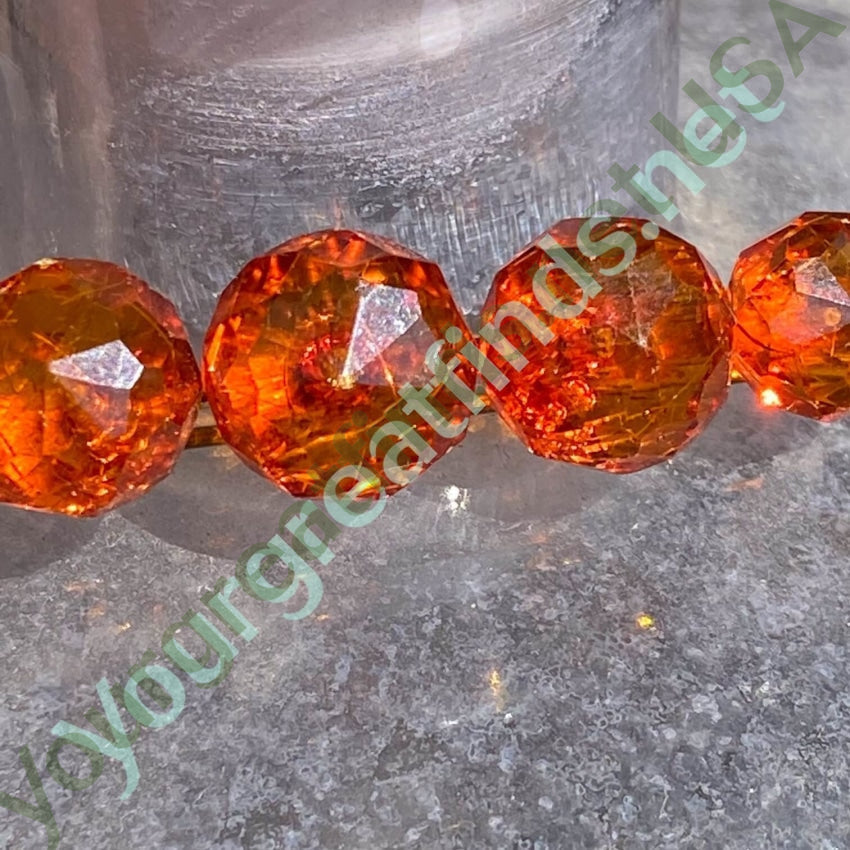 Vintage Bar Pin with 7 Faceted Genuine Baltic Amber Stones - Elegant Jewelry for Women, Perfect for Weddings, Parties & Special Occasions