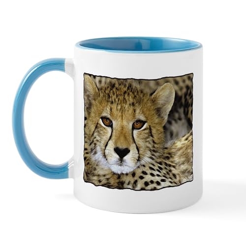 White/Blue Inside - Cheetah Face Mug