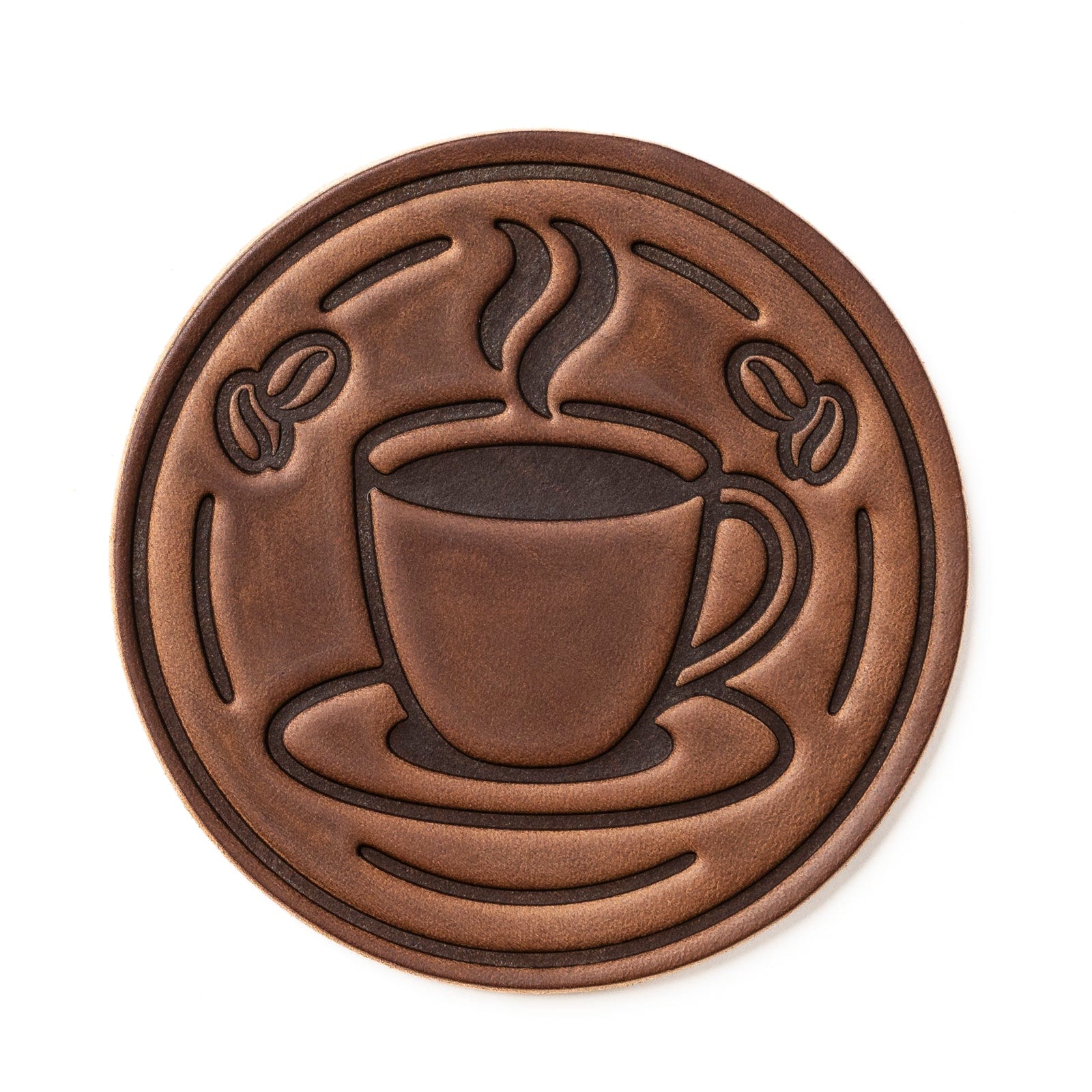 Premium Leather Coasters Set of 4 - Absorbent Drink Pads for Coffee, Tea & Wine - Elegant Home & Office Bar Accessories