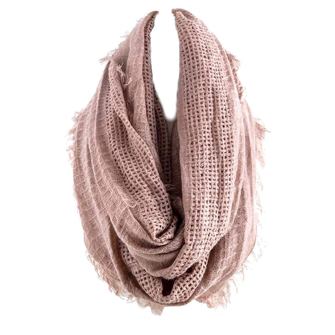 Rose Tone Solid Stretchable Soft Lightweight Infinity Scarf - Women's Fashion Accessory for Winter, Fall, and Spring Outfits