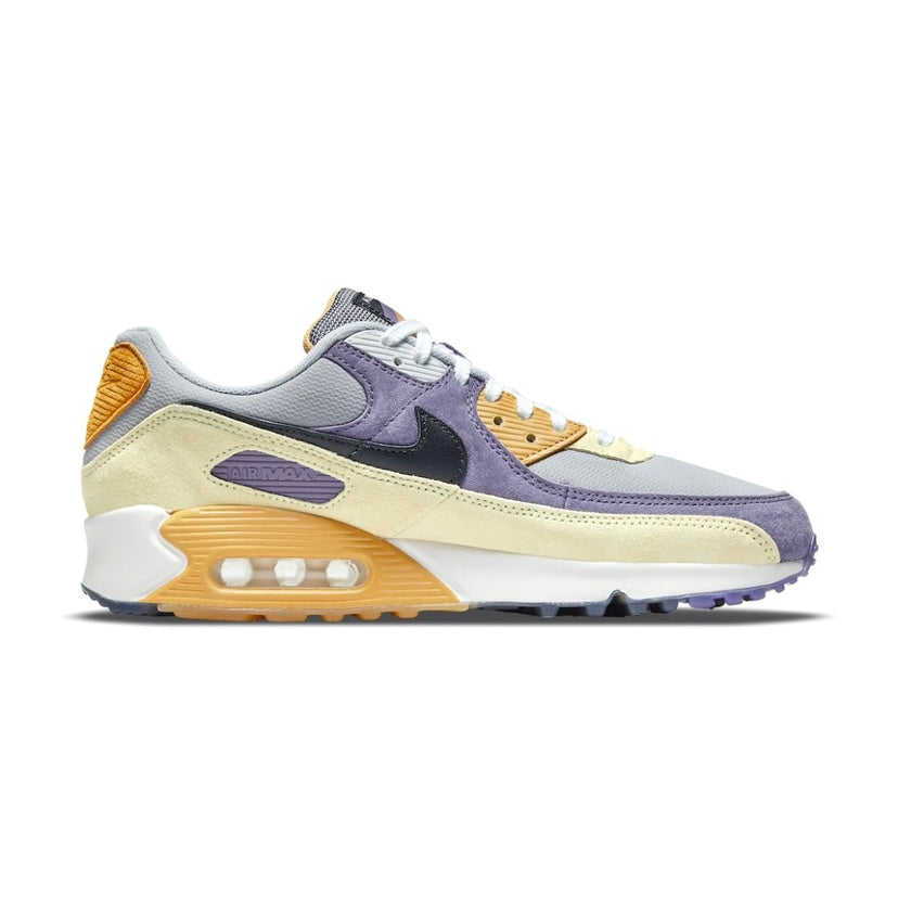 Nike Air Max 90 Men's Running Shoes - Court Purple & Lemon Colorway - Comfortable Cushioned Sneakers for Jogging, Gym Workouts & Casual Wear