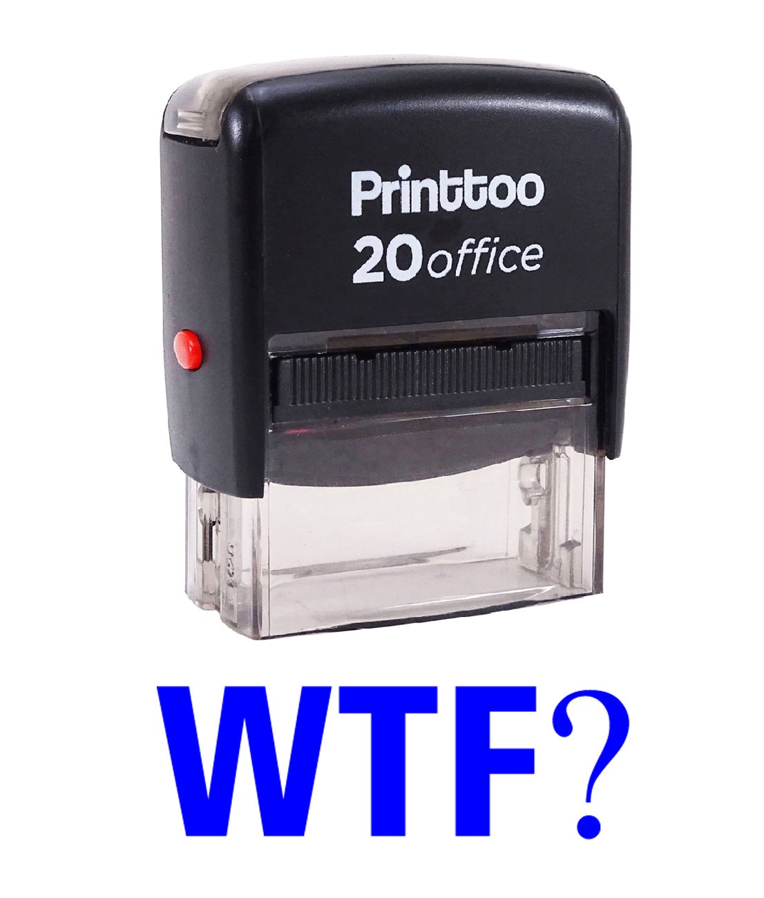 Printtoo WTF? Self Inking Rubber Stamp - Custom Office Stationery for Documents, Paperwork & Crafts - Blue Ink