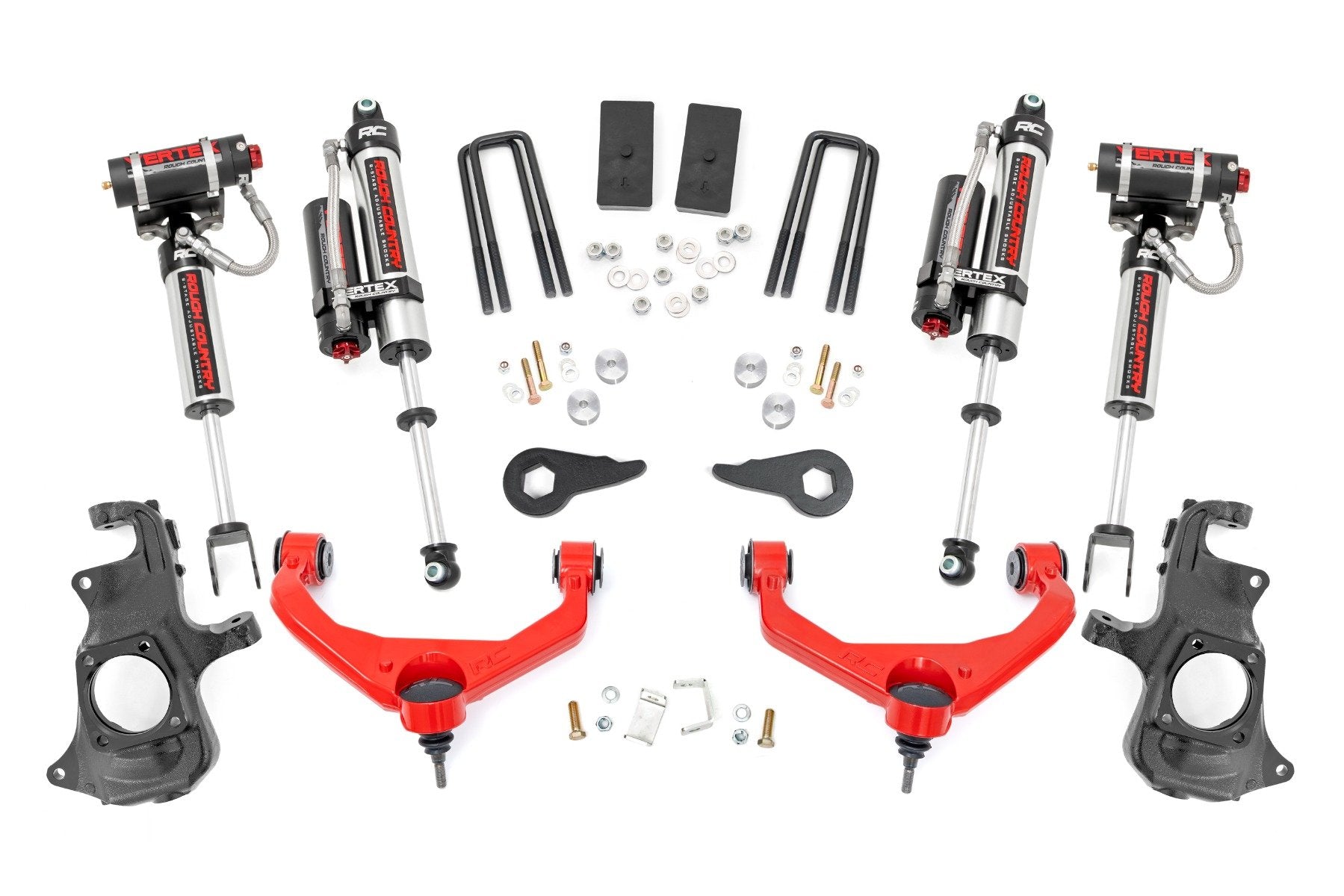 3.5 Inch Lift Kit for Chevy/GMC 2500HD 3500HD (2011-2019) - Heavy Duty Knuckle & Vertex Suspension Upgrade - 95750RED - Perfect for Off-Roading, Towing & Truck Customization