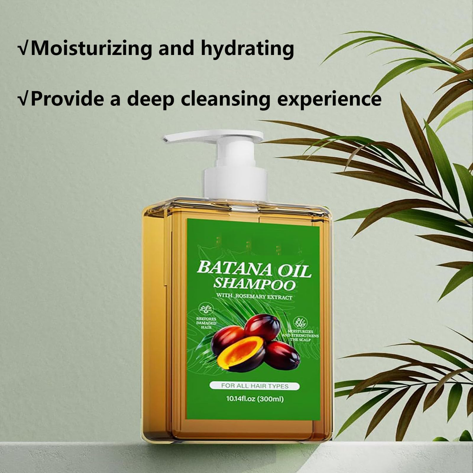 Batana Oil Shampoo for Hair Loss - Rosemary Extract Shampoo & Conditioner Set (3 Pack) - Nourishing & Regenerating Hair Treatment for Dry, Damaged Hair - Perfect for Daily Use & Scalp Care