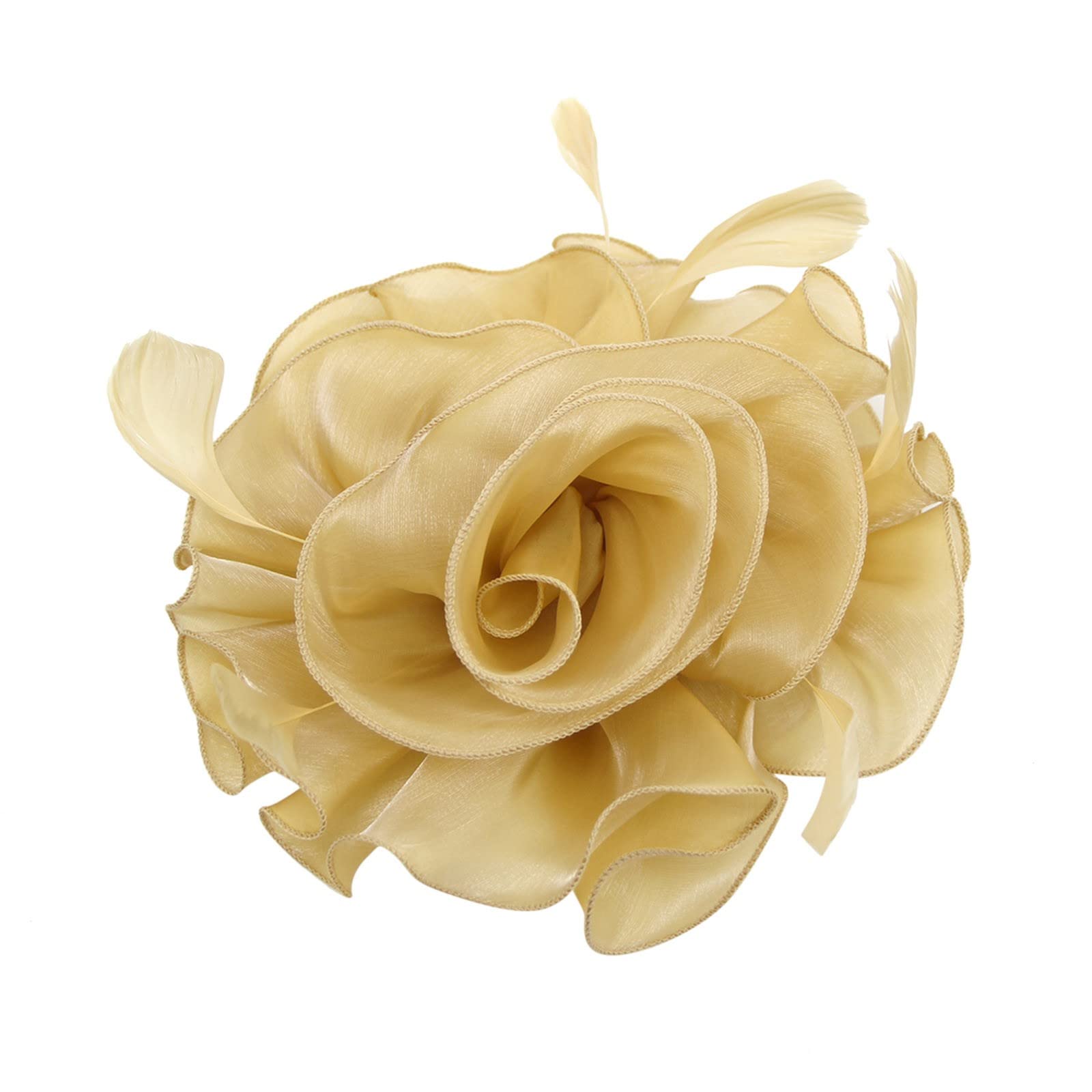 Women's Floral Feather Hair Bands - Elegant Headbands for Weddings, Cocktail Parties & Tea Parties - Thin & Fine Hair Accessories with Mesh Design