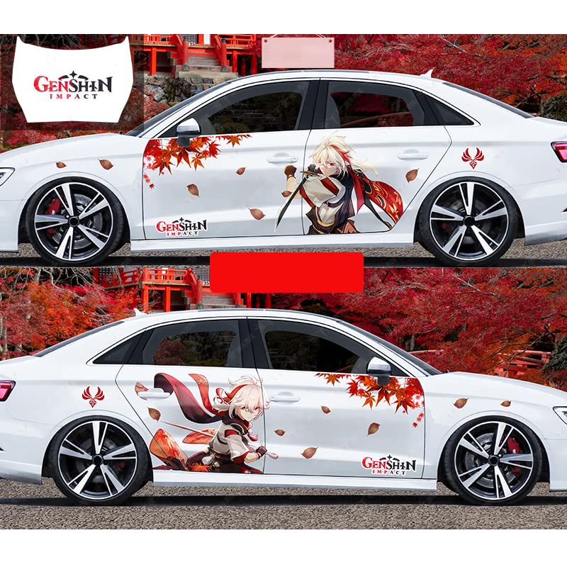 Genshin Impact Anime Car Stickers - Kaedehara Kazuha & Yoimiya Waterproof PVC Decals for Cars, Trucks, Laptops | Universal Fit, Durable Protection for Vehicle Body & Personal Items | Perfect for Gaming Fans & Anime Lovers