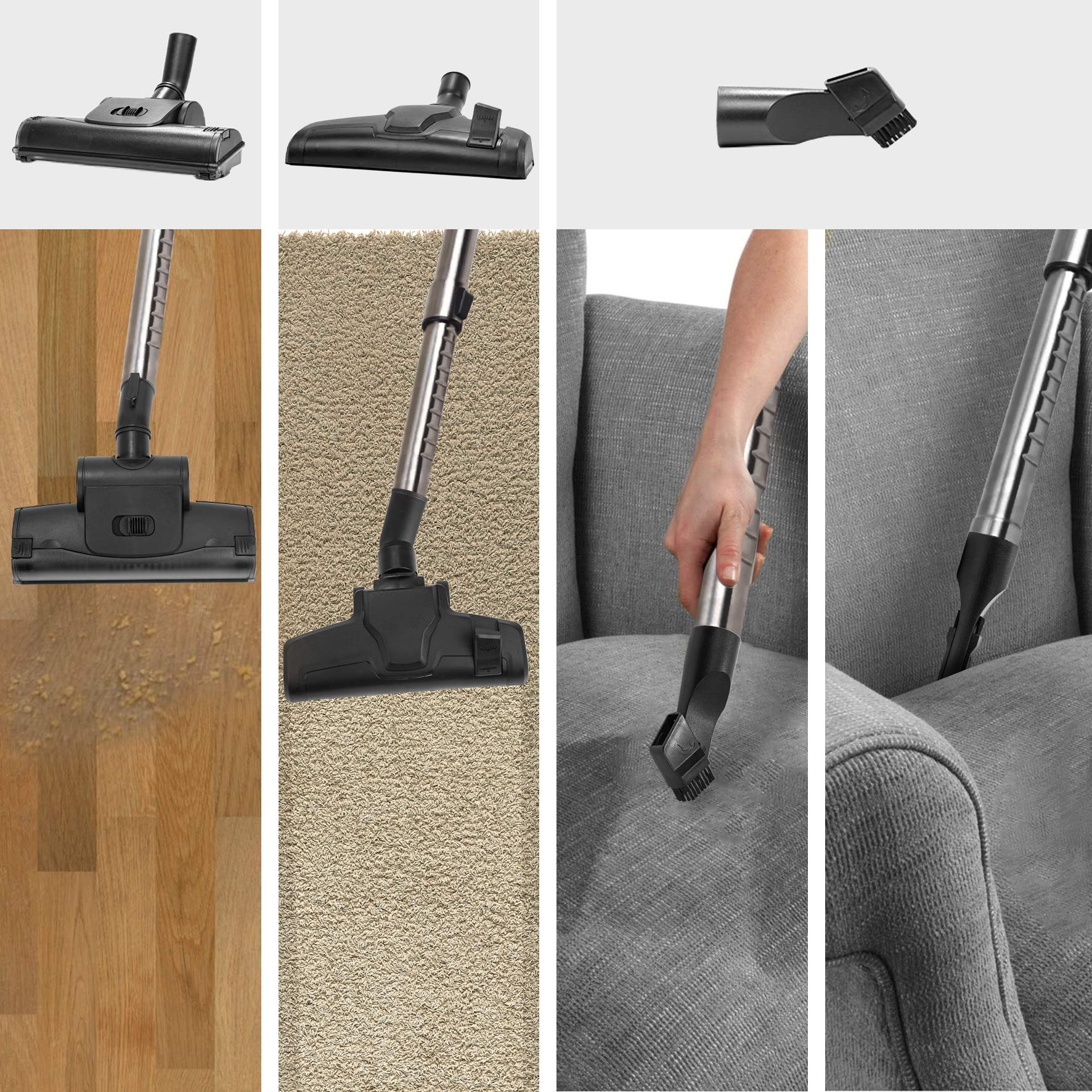 **Duronic VC7020 Bagless Cylinder Vacuum Cleaner with Crevice & Turbo Brush - Powerful Suction for Pet Hair, Carpets, Hardwood Floors & Upholstery - Ideal for Home, Office & Car Cleaning**