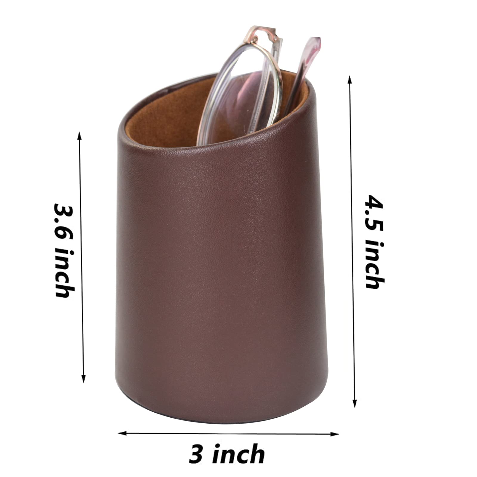 2 Pack PU Leather Eyeglasses Holder Stand - Durable Desk & Nightstand Organizer for Glasses, Sunglasses, and Reading Glasses - Perfect for Home, Office, and Travel Use