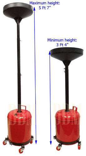 5 Gallon Oil Drain Dolly - Heavy Duty Steel Drain Tank for Automotive & Industrial Use - Perfect for Oil Changes, Fluid Draining & Workshop Maintenance