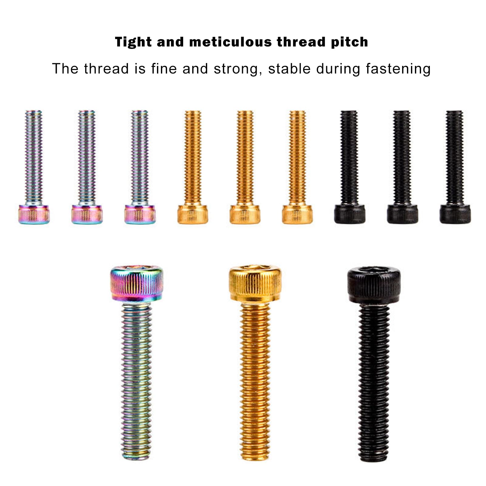 KingSea 1 1/8 Inch Bicycle Headset Top Cap with Bolts - M6x30mm Rainbow Bike Stem Cap Cover & Headset Screws for MTB, Road, XC, FR Bikes | Durable Upgrade for Smooth Riding & Easy Installation