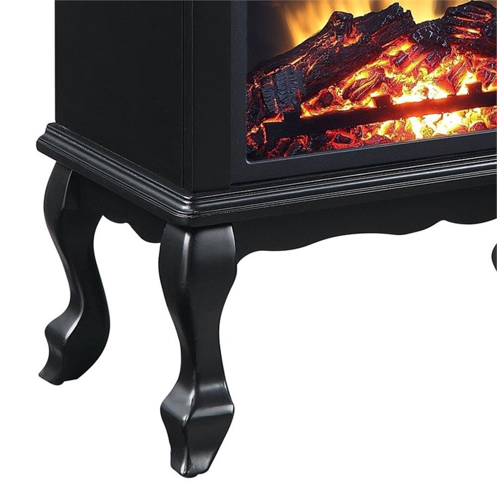 Acme Eirene Black Wooden 1-Drawer Fireplace - Perfect for Living Room, Bedroom & Office Decor