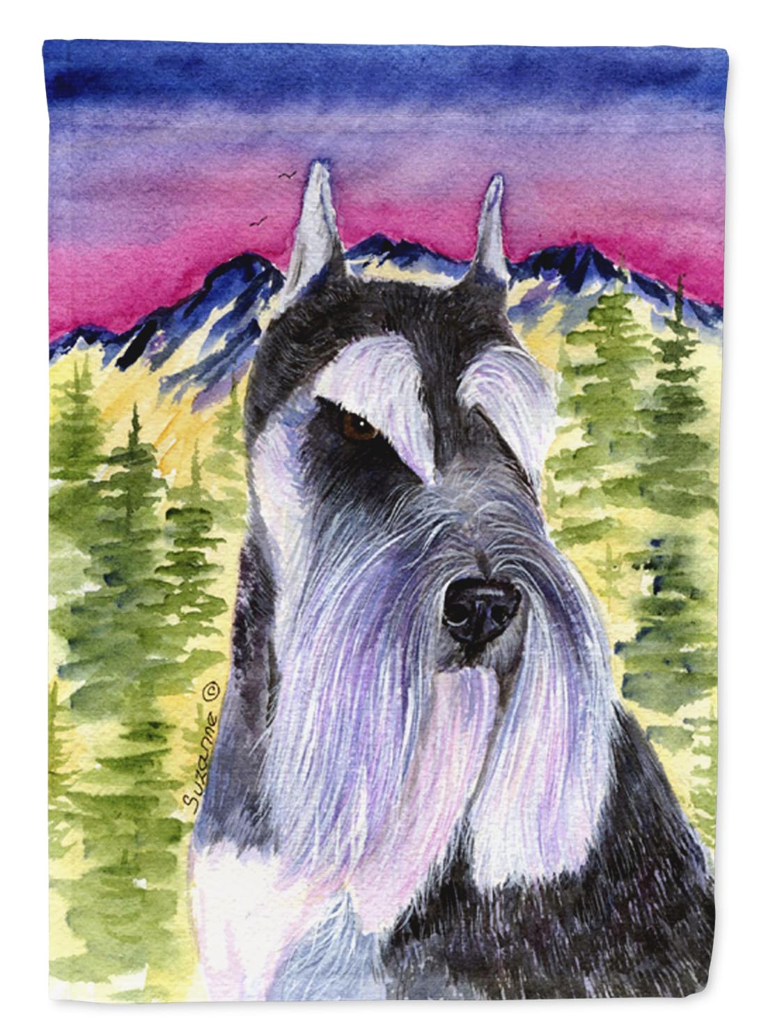 Caroline's Treasures SS8340GF Schnauzer Garden Flag - Colorful Decorative Yard Banner for Mailbox, Patio, Flower Beds & Outdoor Decor | Weather-Resistant Garden Size Flag for Dog Lovers & Home Landscaping