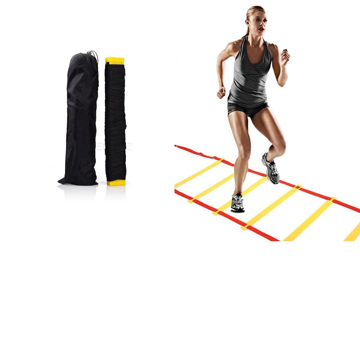 Speed Agility Training Ladder with Carry Pouch - Adjustable Fitness Equipment for Quick Footwork Drills, Soccer Football Training, Home Gym Workouts - Perfect for Speed Training, Sports Cones & Agility Exercises
