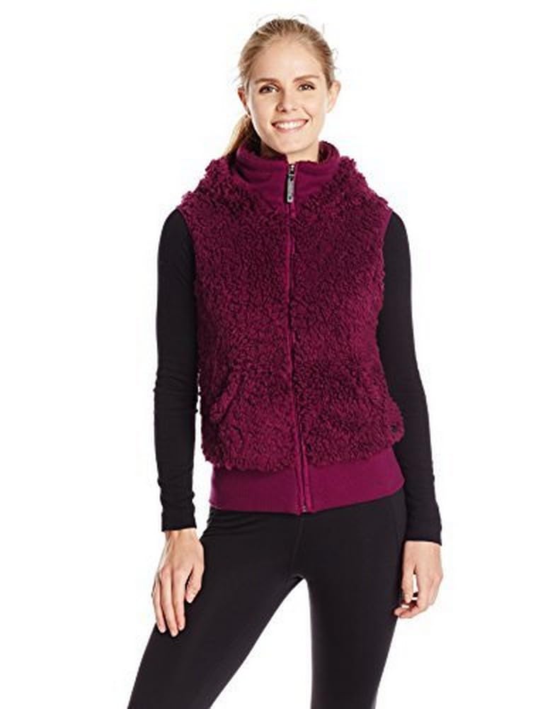 Andrew Marc Sport Women's Marc New York Performance Hooded Sherpa Fur Vest - Winter Warm Fleece Lined Jacket for Outdoor Activities & Casual Wear