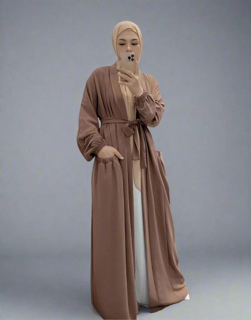 8 Color Options Wrinkle-Free Open Abaya Dress for Muslim Women - Perfect for Prayer, Daily Wear & Special Occasions