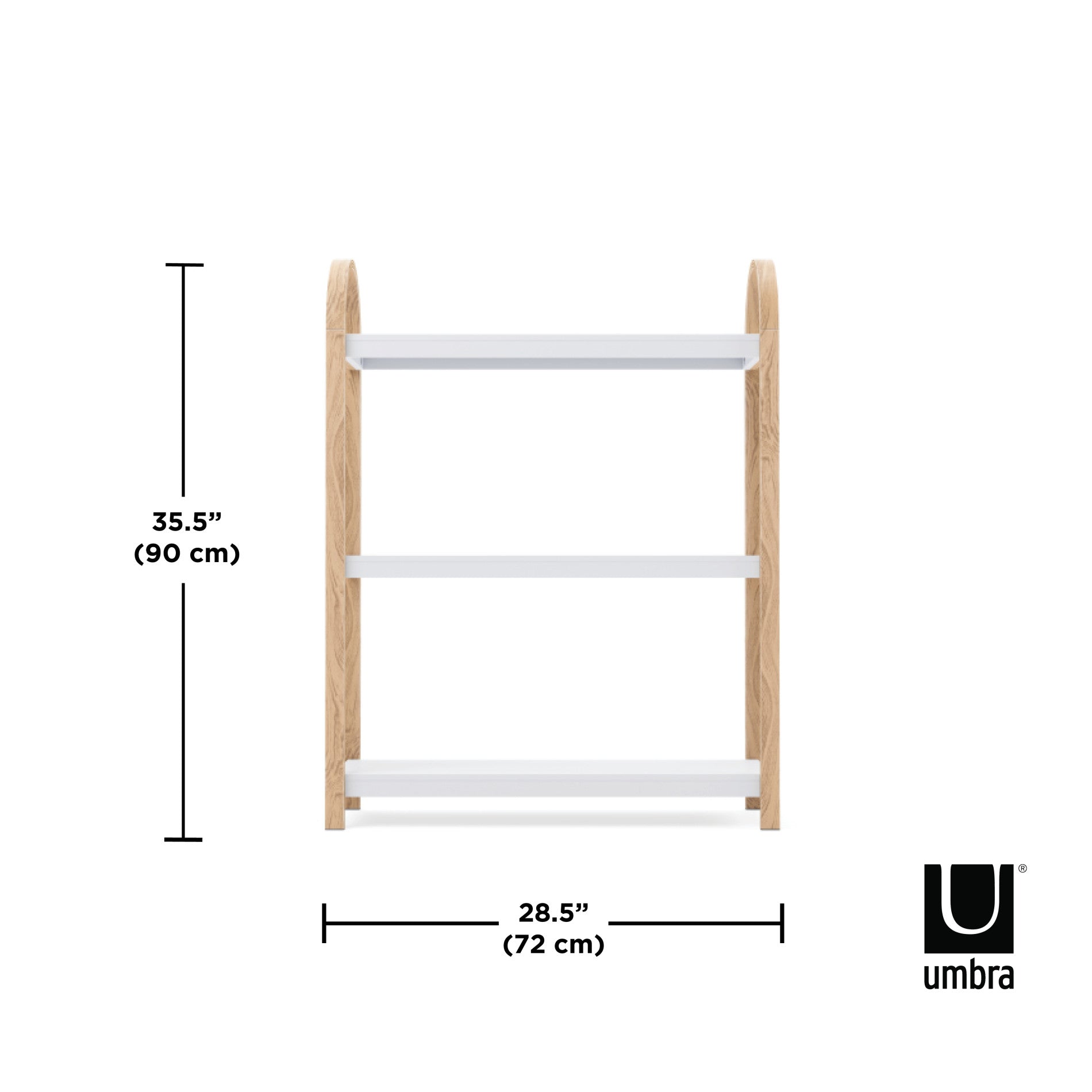 Bellwood 3 Tier Shelf - Rustic Wooden Storage Shelf for Bedroom, Bathroom & Kitchen - Multi-Purpose Organizer for Books, Plants & Decor