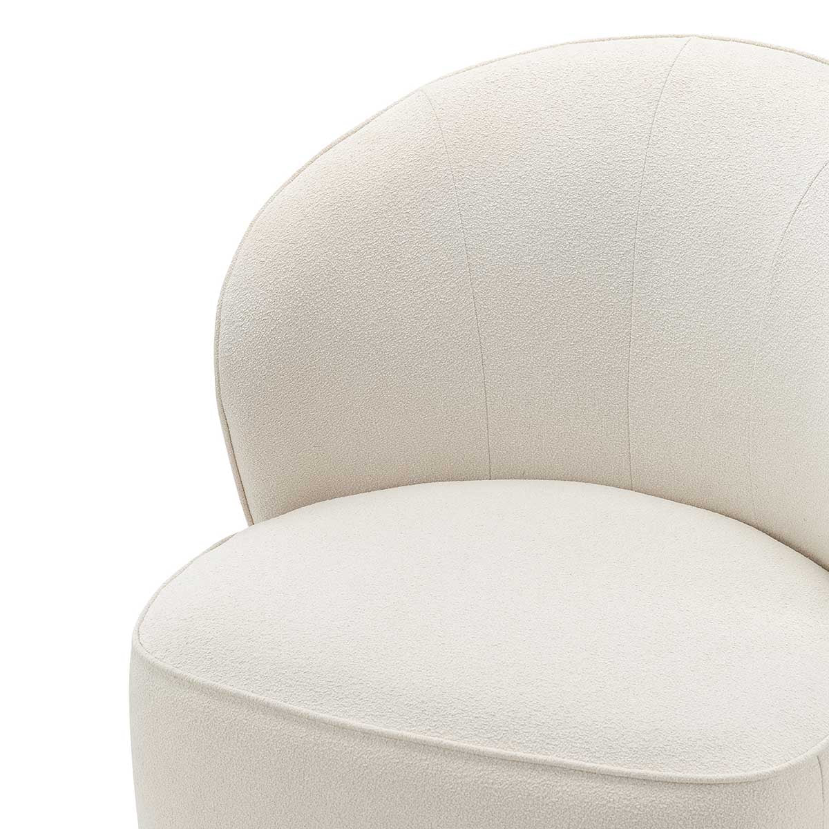 Atlas Boucle Swivel Lounge Chair - Modern Velvet Accent Chair for Living Room, Bedroom & Office - Comfortable Upholstered Armchair with 360° Rotation - Perfect for Reading, Relaxing & Home Decor