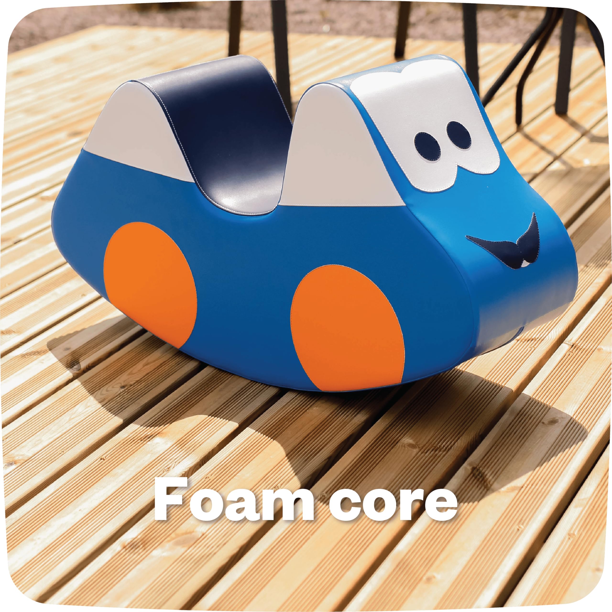 IGLU Soft Play Rocking Car - Toddler Rocker Toy for Kids Ages 2-4 Years | Jumping Activity Toy for Indoor & Outdoor Play | Safe & Fun Blue Ride-On Toy for Toddlers' Physical Development
