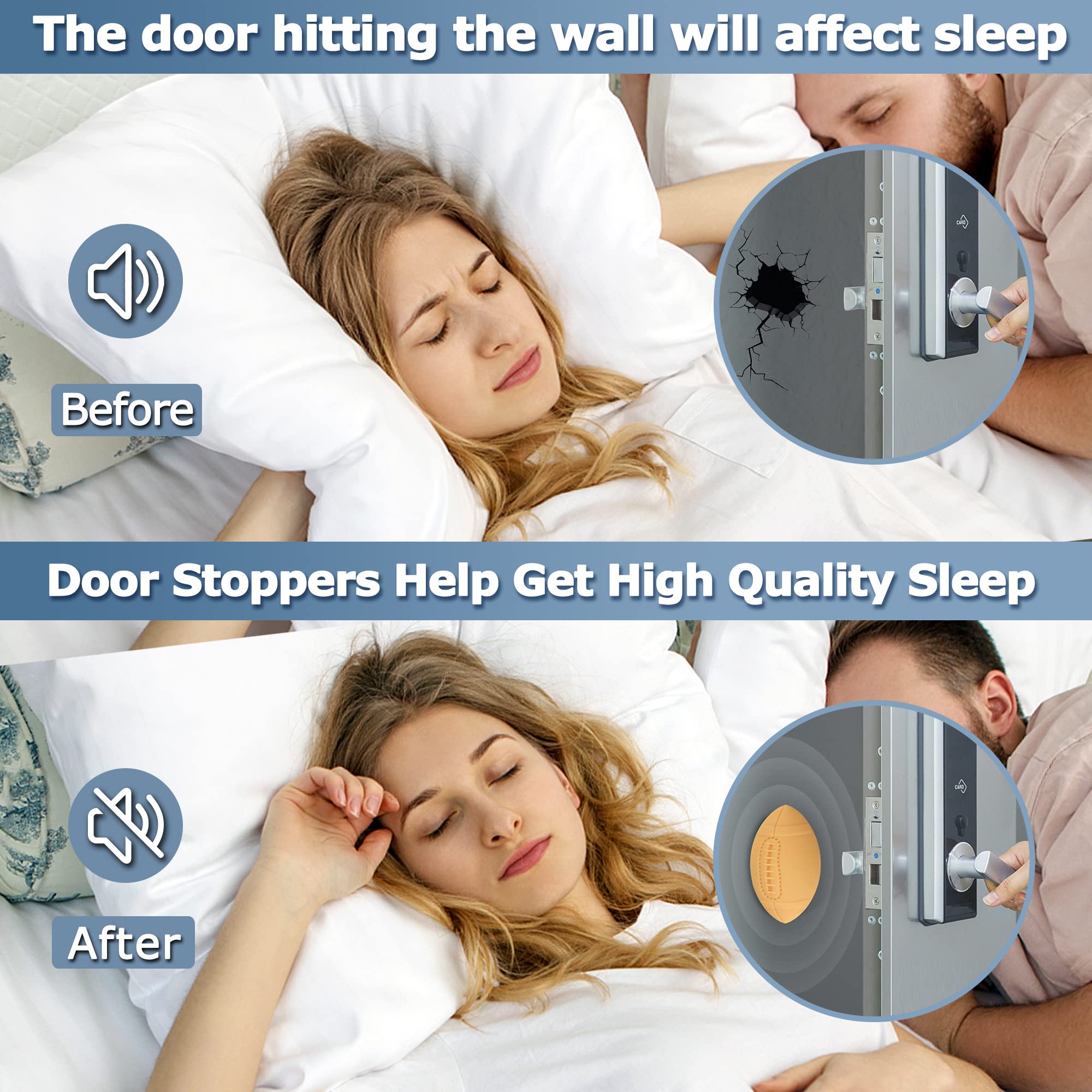 Black Silicone Door Knob Stopper - Wall Protector for Home, Office & School