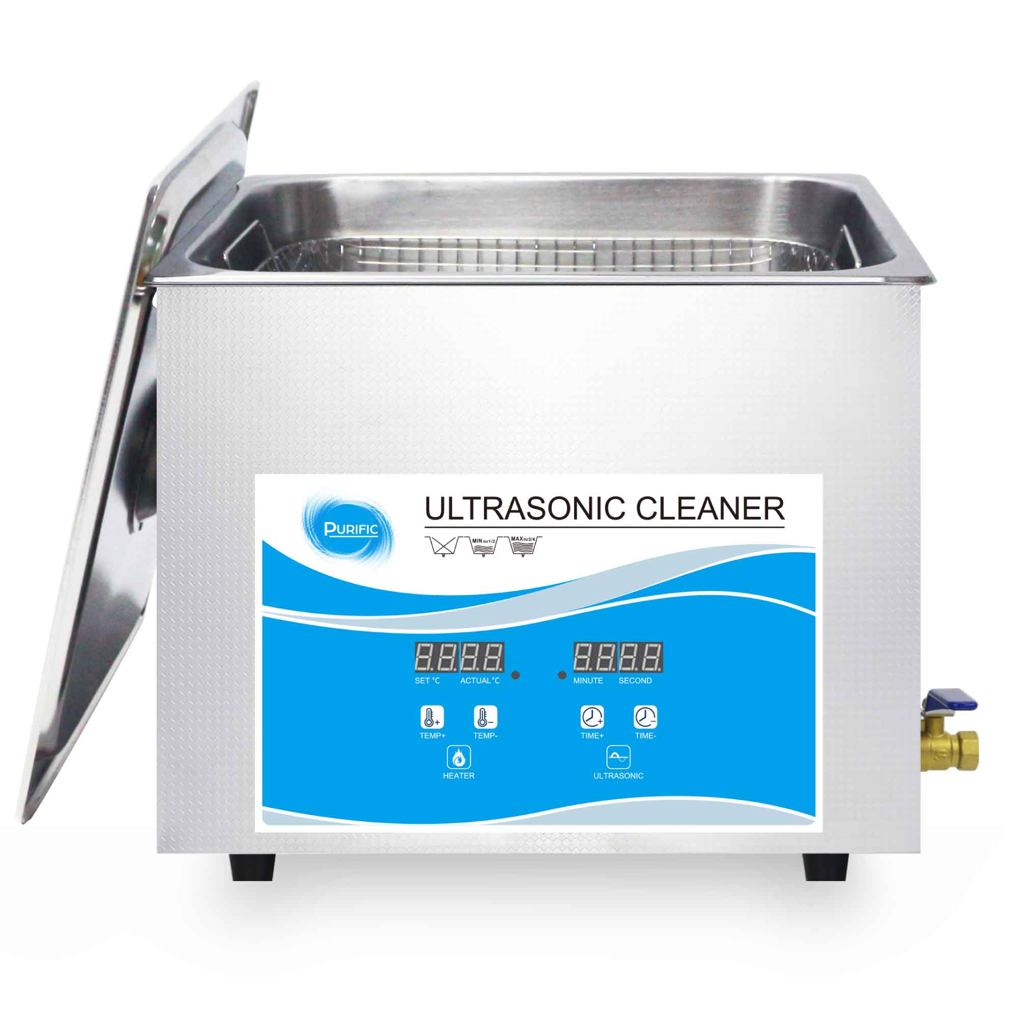 15L Digital Ultrasonic Cleaner for Jewelry, Glasses, Watches & Small Parts - Professional Ultrasonic Bath with Degas Function - Perfect for Home, Lab & Industrial Cleaning
