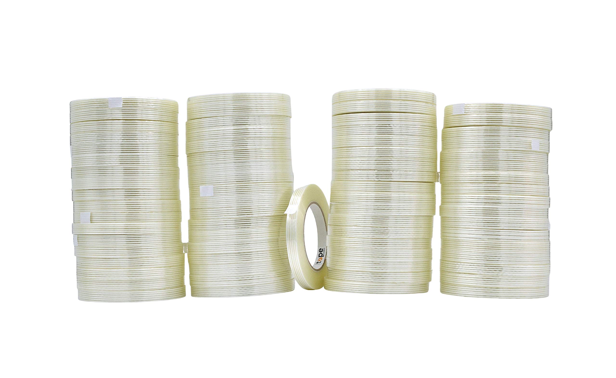 MAT Commodity Grade Fiberglass Reinforced Filament Strapping Tape - 1/2 Inch Wide x 60 Yards (Pack of 72) - Heavy Duty Packaging, Shipping, Securing Pallets & Bundles - Lengthwise Filament for Maximum Strength