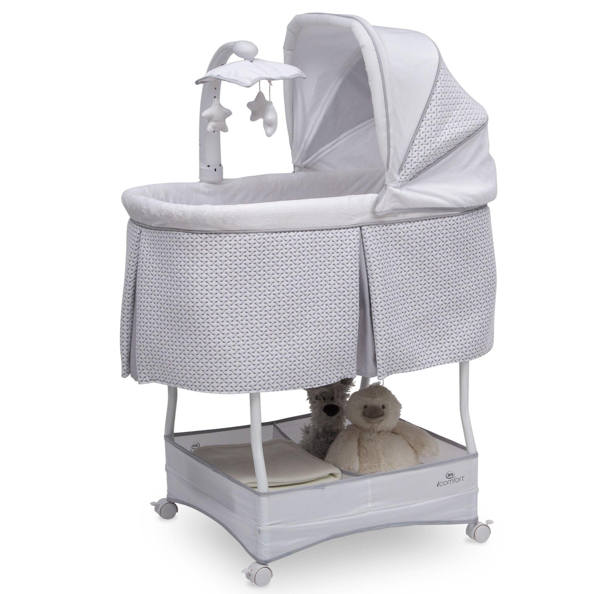 iComfort Auto Glide Bassinet - Portable Baby Crib with Smooth Rocking Motion for Newborns & Infants | Perfect for Nursery, Bedroom & Travel Use