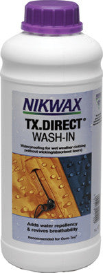 Nikwax TX Direct Wash-In Waterproofing Treatment 1000ml – Durable Water Repellent for Jackets, Tents & Outdoor Gear