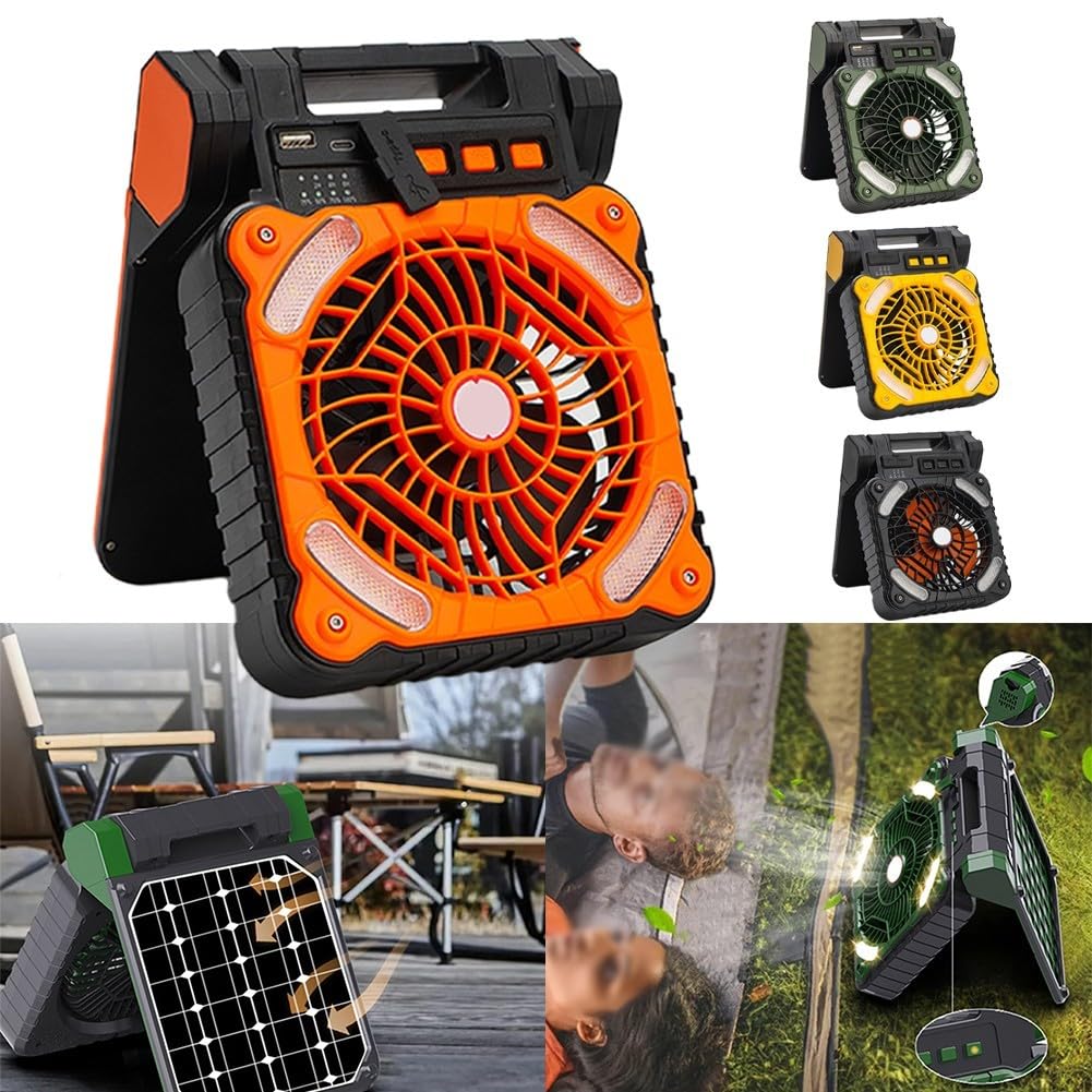 Portable Lightweight Foldable Fan with 3 Adjustable Speeds - Perfect for Camping, Travel, and Outdoor Adventures (Yellow)