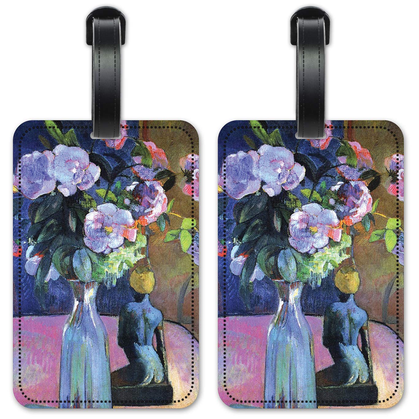 Gauguin Still Life Luggage ID Tags - Set of 2 Personalized Suitcase Identification Cards for Travel - Perfect for Airports, Cruise Ships & Business Trips