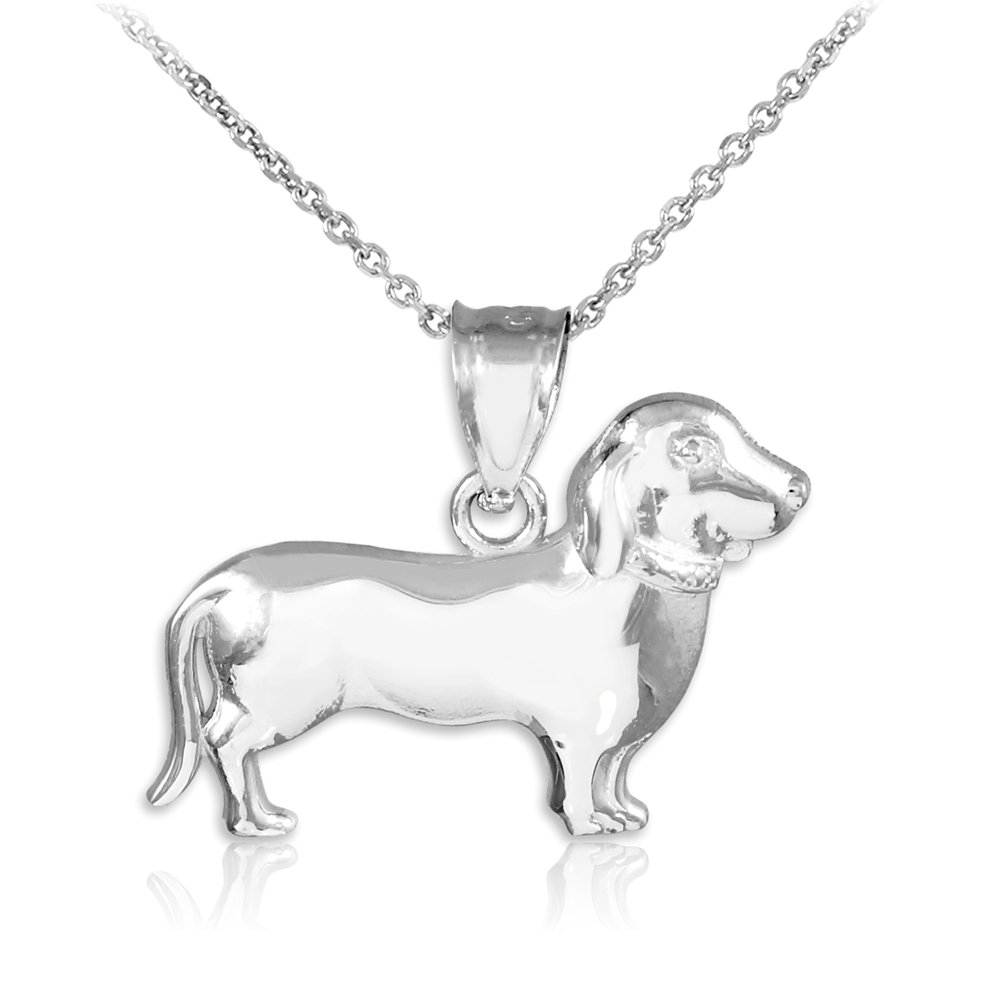 925 Sterling Silver Dachshund Pendant Necklace for Dog Lovers