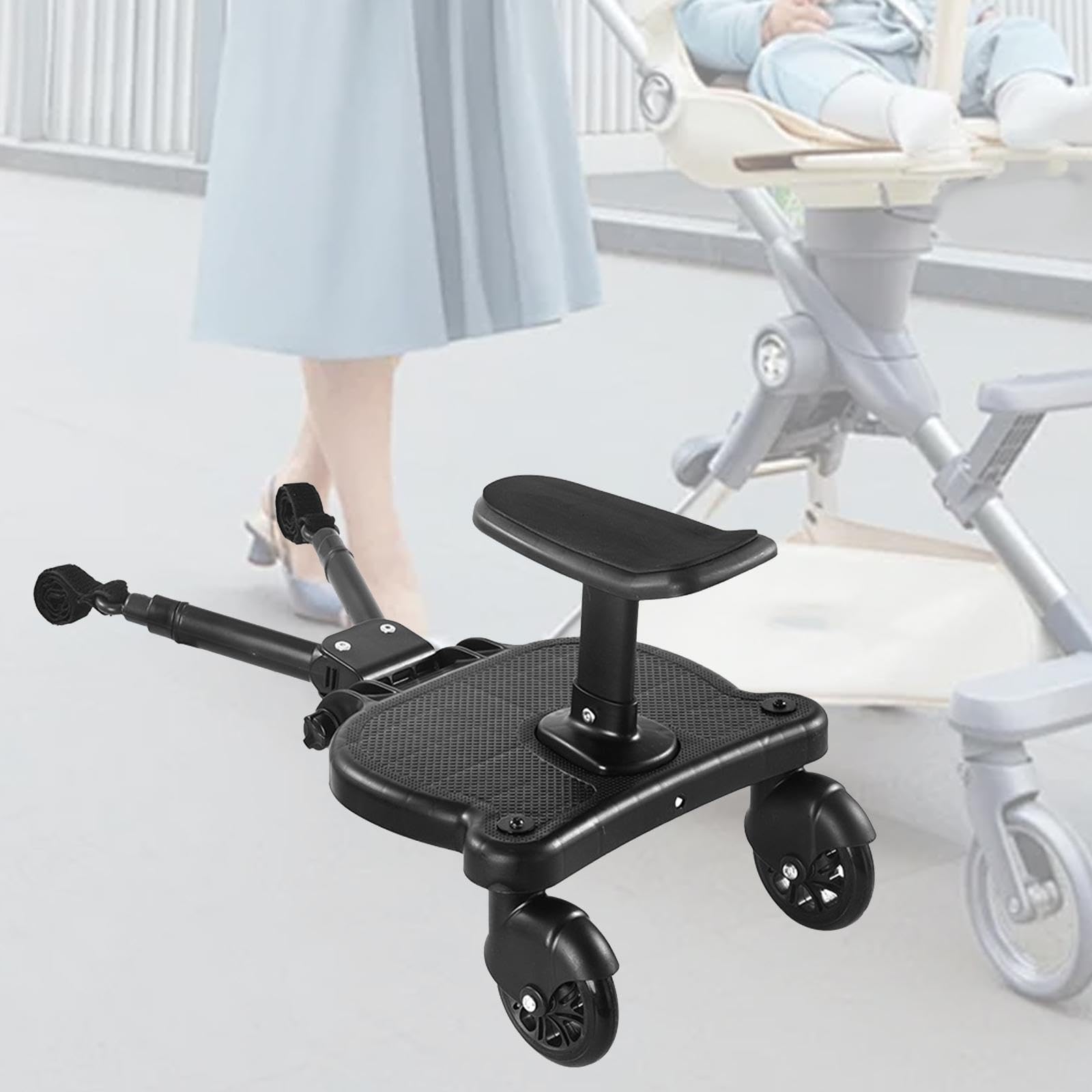Oshhni Universal Stroller Board - Pram Accessory & Glider Board for Most Strollers - Travel-Friendly Stroller Pedal for Twins or Second Child - Perfect for Shopping, Travel & Everyday Use