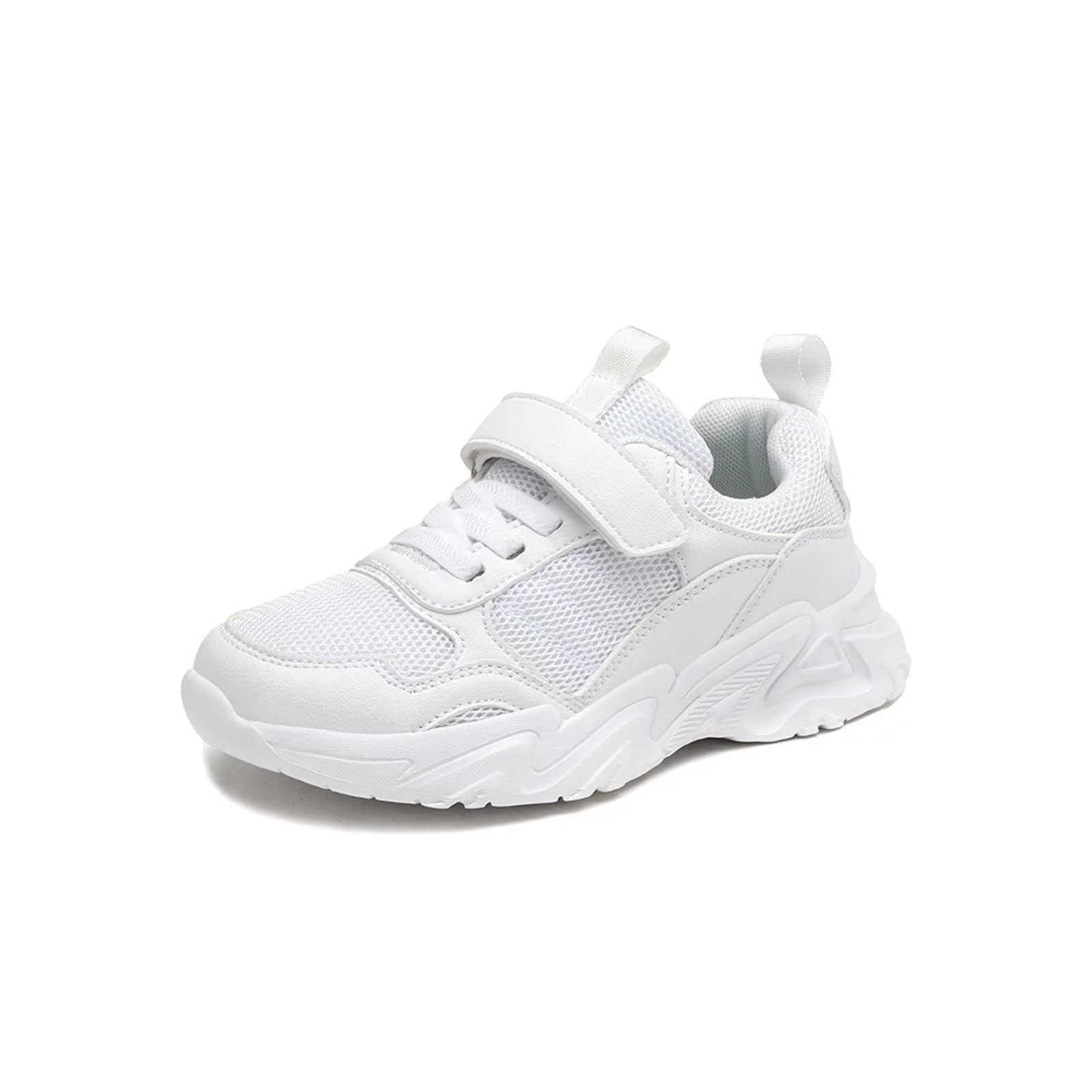 DVTENI White Sneakers for Women & Men - Breathable Mesh Casual Tennis Shoes - Lightweight Walking & Running Shoes for Kids - Fashion Outdoor & Cheerleader Shoes - Perfect for School, Gym, and Daily Wear