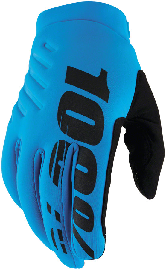 100% Brisker Gloves - Turquoise Full Finger Men's X Large - Winter Sports, Cycling, Motorcycling & Outdoor Activities