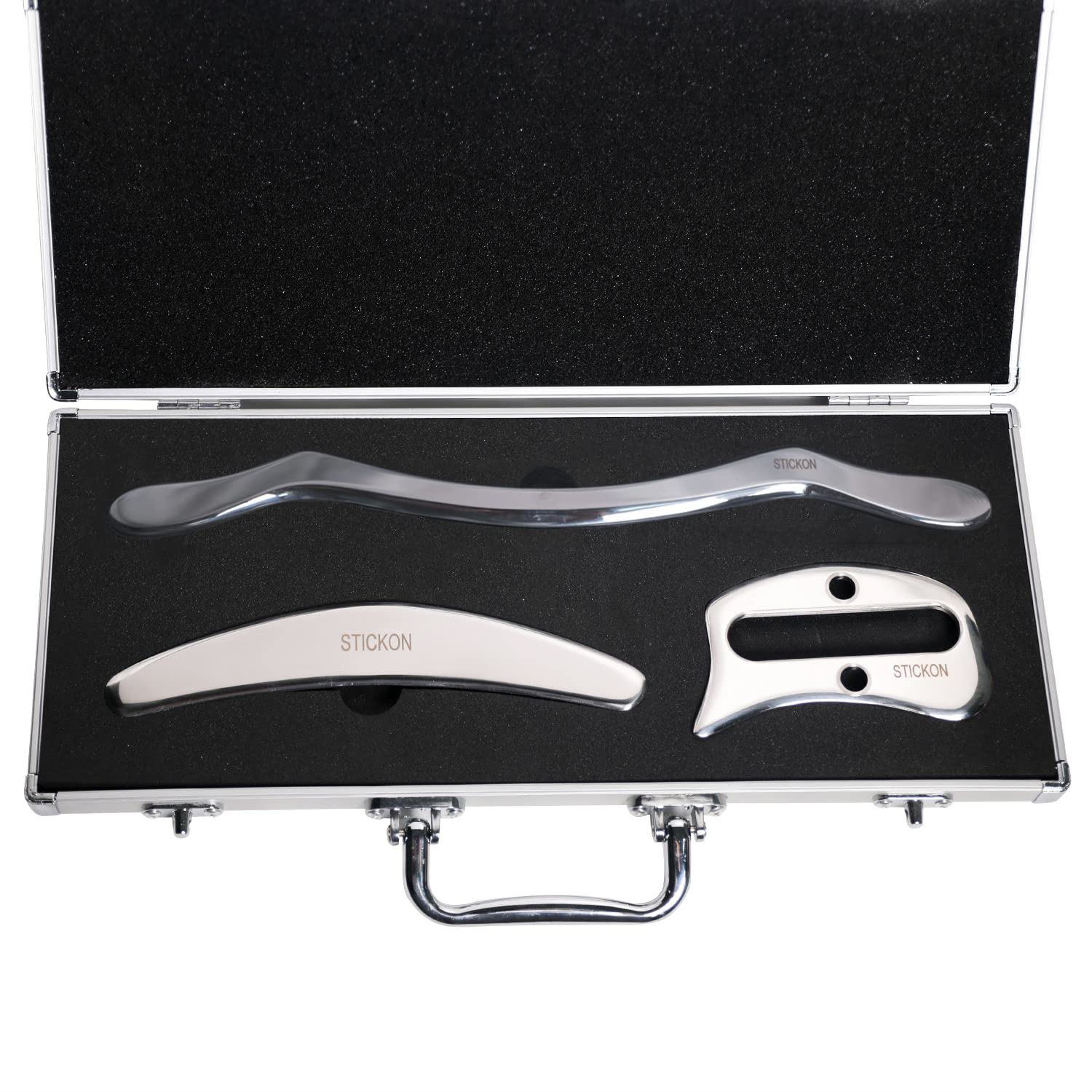 STICKON Stainless Steel Gua Sha Scraping Massage Tool Set - IASTM Tools for Soft Tissue Mobilization, Muscle Recovery & Pain Relief - Perfect for Physical Therapy, Sports Massage & Home Wellness Care (STICKON-28)