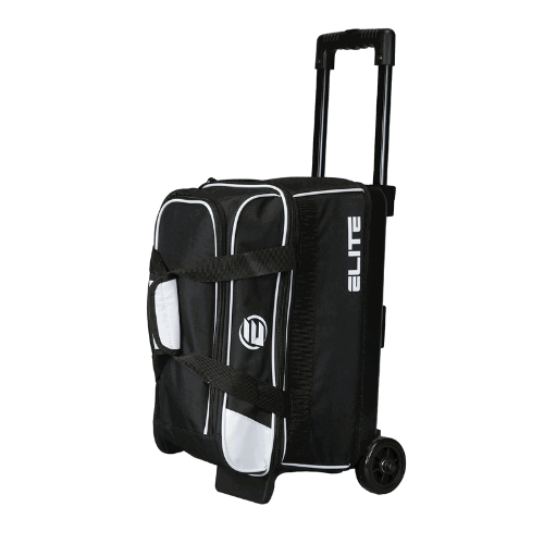 ELITE Premium Double Roller Bowling Bag - Black & White for Men & Women - Perfect for League Play, Tournaments & Travel