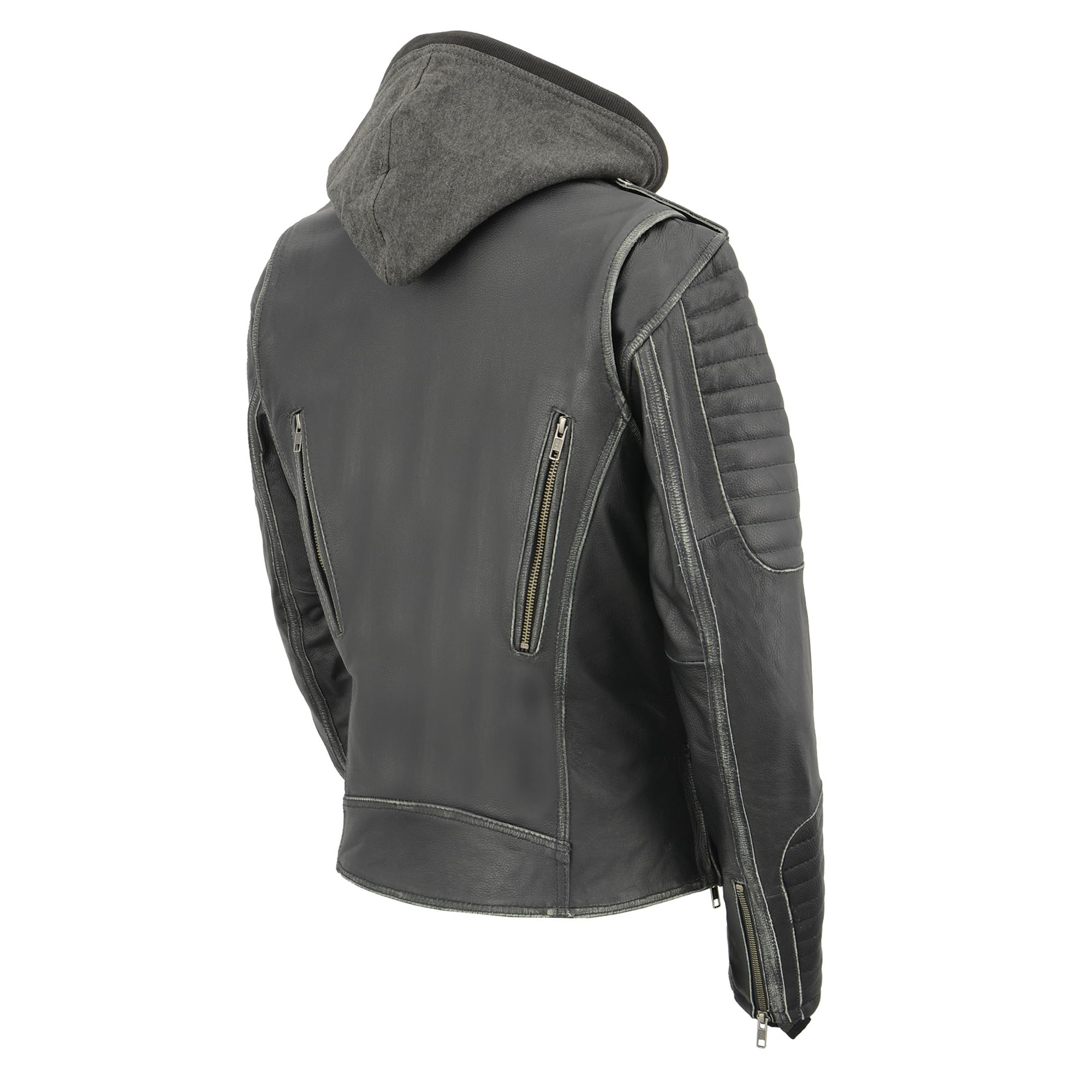 Milwaukee Leather Women's Rub-Off Motorcycle Jacket MLL2516 with Removable Hoodie Liner - Stylish & Protective Riding Gear for Harley Davidson & Cruiser Bikes
