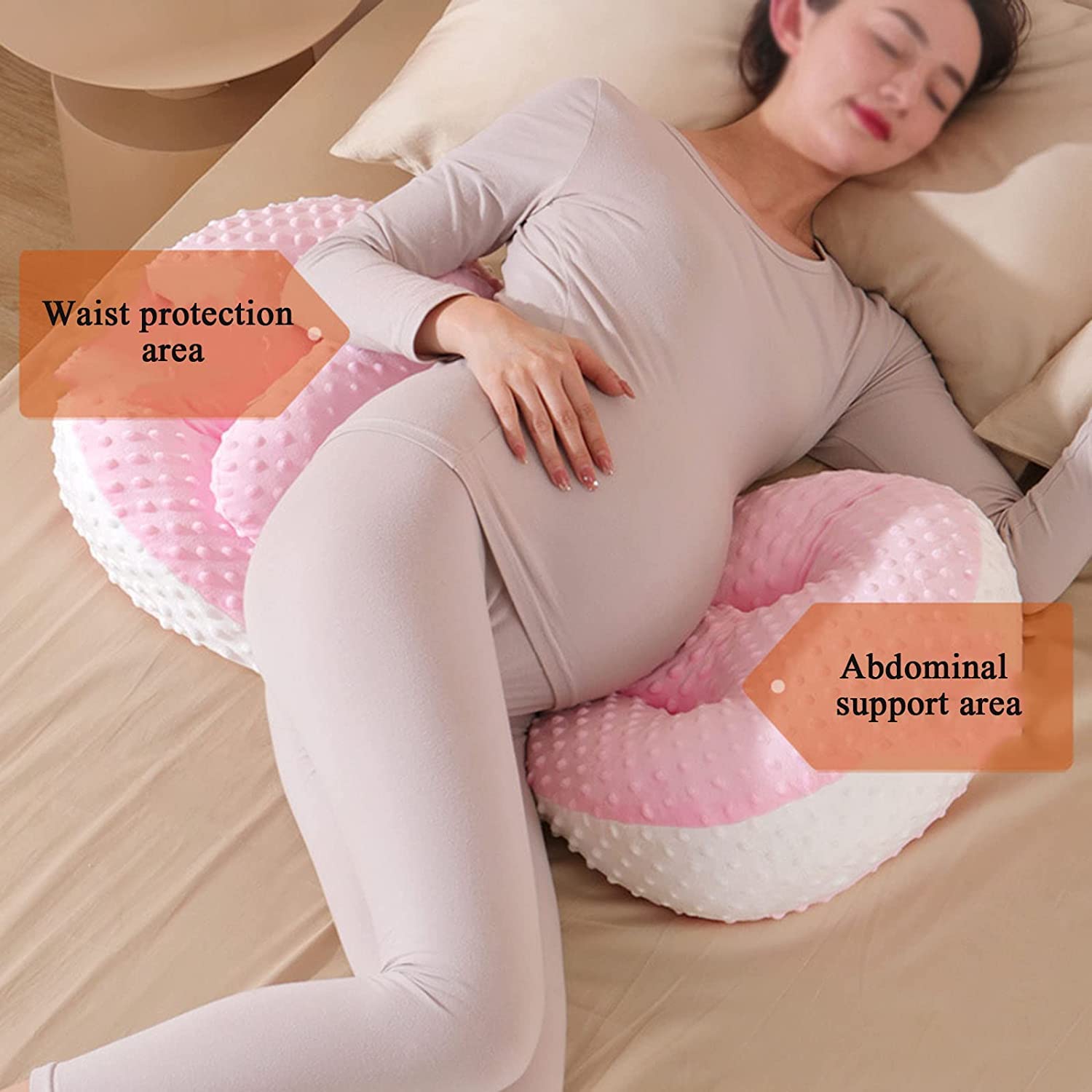 3D Massage Bubble Maternity Pillow - Scientific Pressure Zoning, Full Adjustable Length & Two-Way Spacing, Washable Inner Liner - Perfect for Pregnancy Support & Back Pain Relief