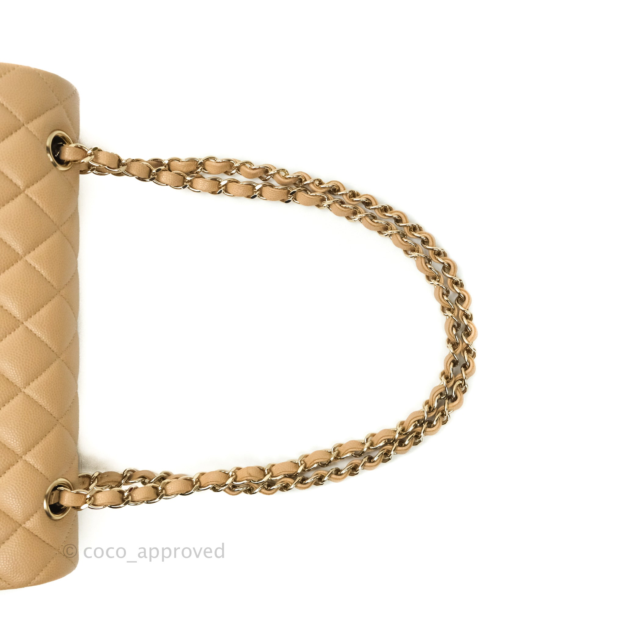 Chanel Classic Medium Double Flap Bag in Dark Beige Caviar Leather with Gold Hardware | Luxury Designer Handbag for Women | Perfect for Work, Evening Events & Special Occasions