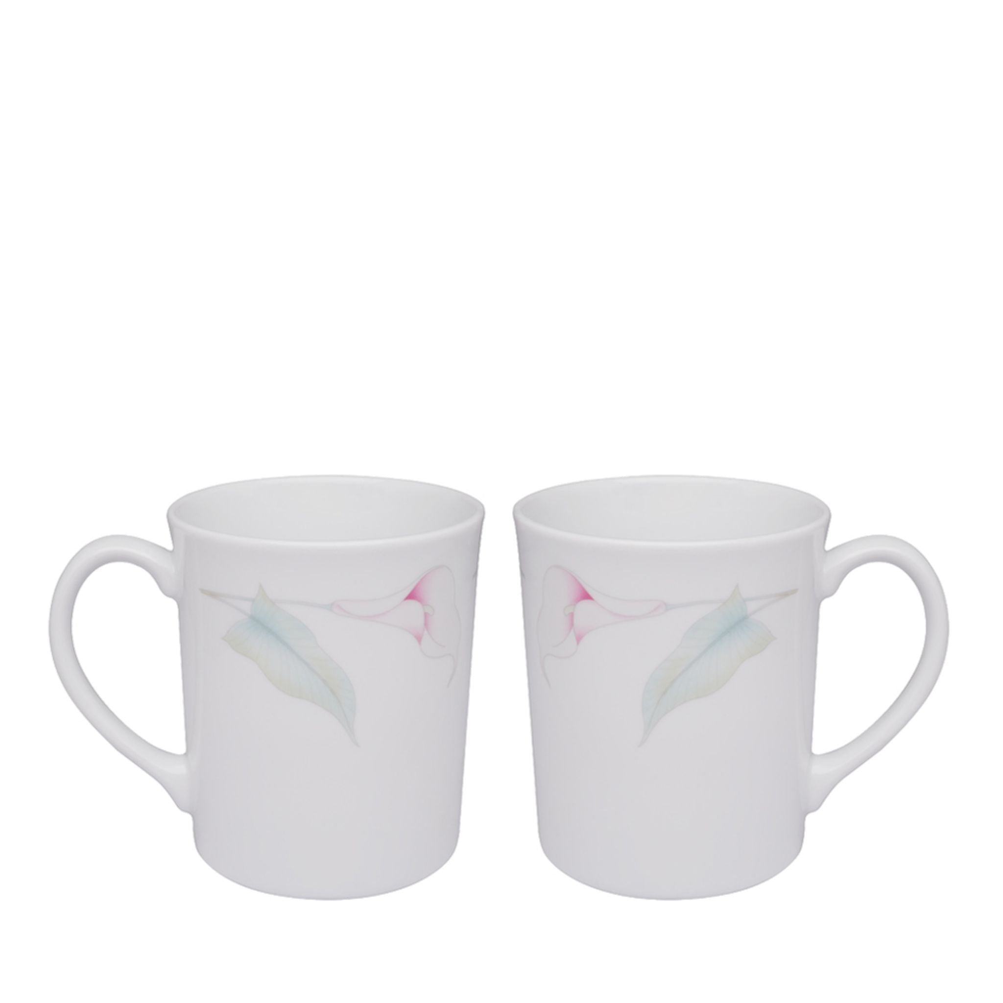 Corelle 2-Piece Lilyville Coffee Mugs Set (509 LV 2) - Durable Porcelain Tea Cups for Home, Office & Gifts