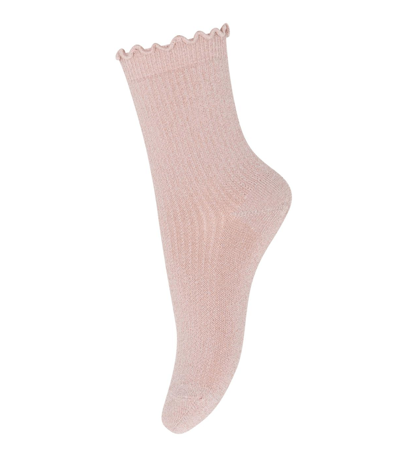 Rose Dust Doris Glitter Socks by mp Denmark - Stylish Sparkly Women's Ankle Socks for Party, Gift, or Everyday Wear