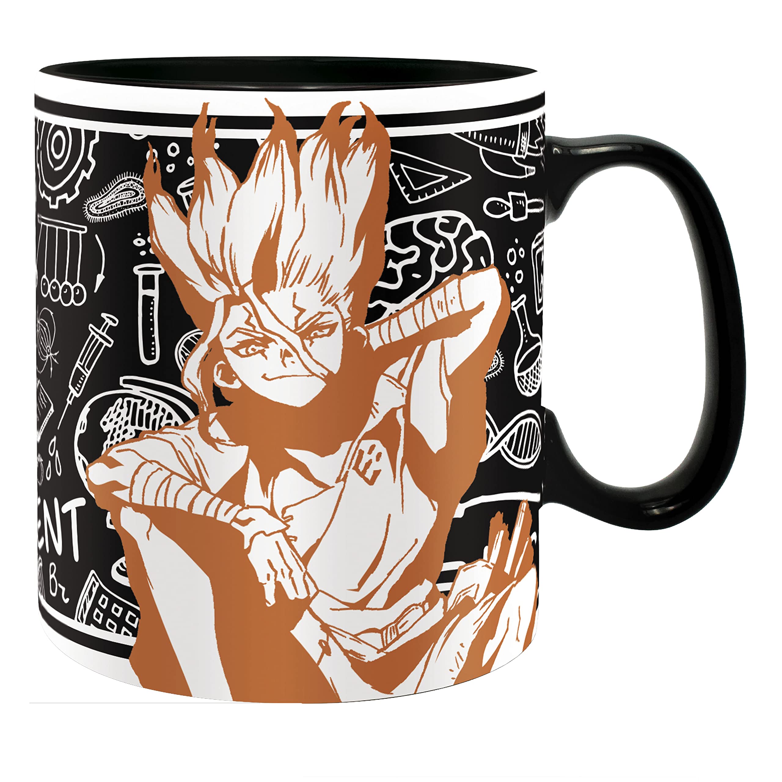 ABYSTYLE Dr. Stone Senku Ishigami 16oz Ceramic Coffee Mug - Anime Manga Themed Tea Cup, Dishwasher & Microwave Safe - Perfect Gift for Anime Fans, Home & Kitchen Essential - Great for Coffee, Tea, Hot Chocolate & Office Use