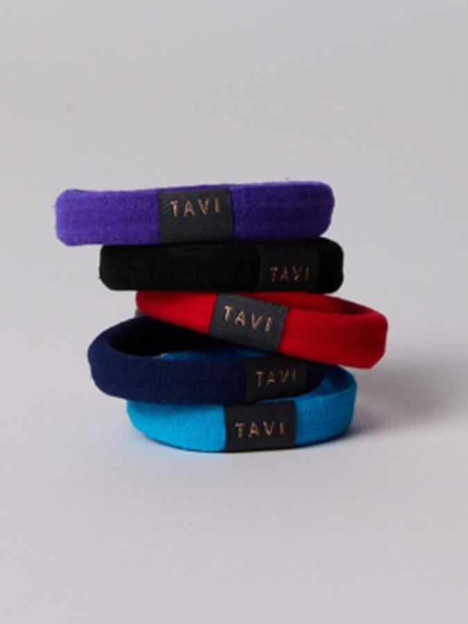 Tavi Hair Ties - 12 Pack Assorted Colors, No Damage Hair Elastics for Women & Girls - Perfect for School, Workout, Yoga and Daily Use