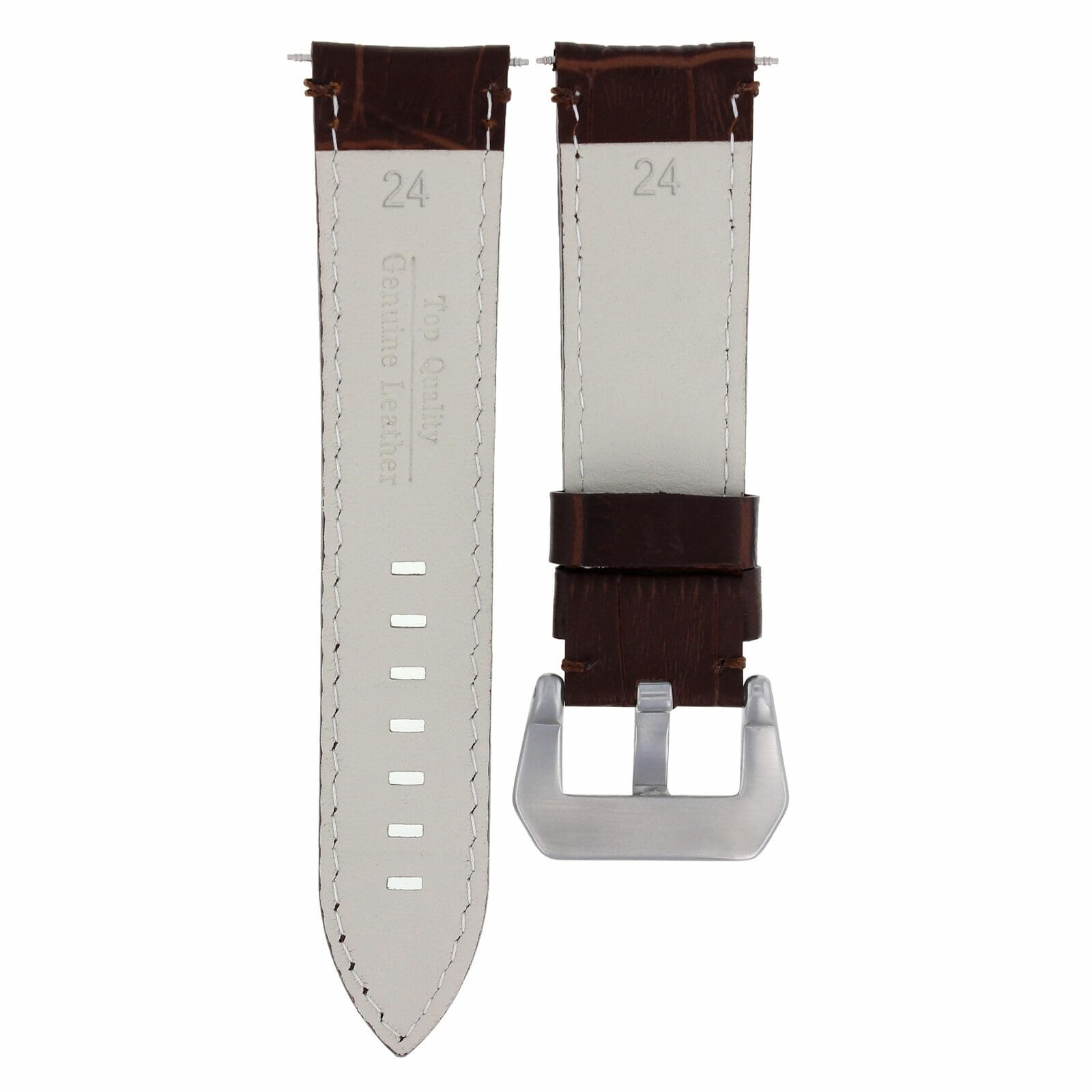 24mm Genuine Leather Watch Band Strap Replacement for Breitling Navitimer & Chronomat Bentley - Brown - Perfect for Business, Casual & Formal Occasions