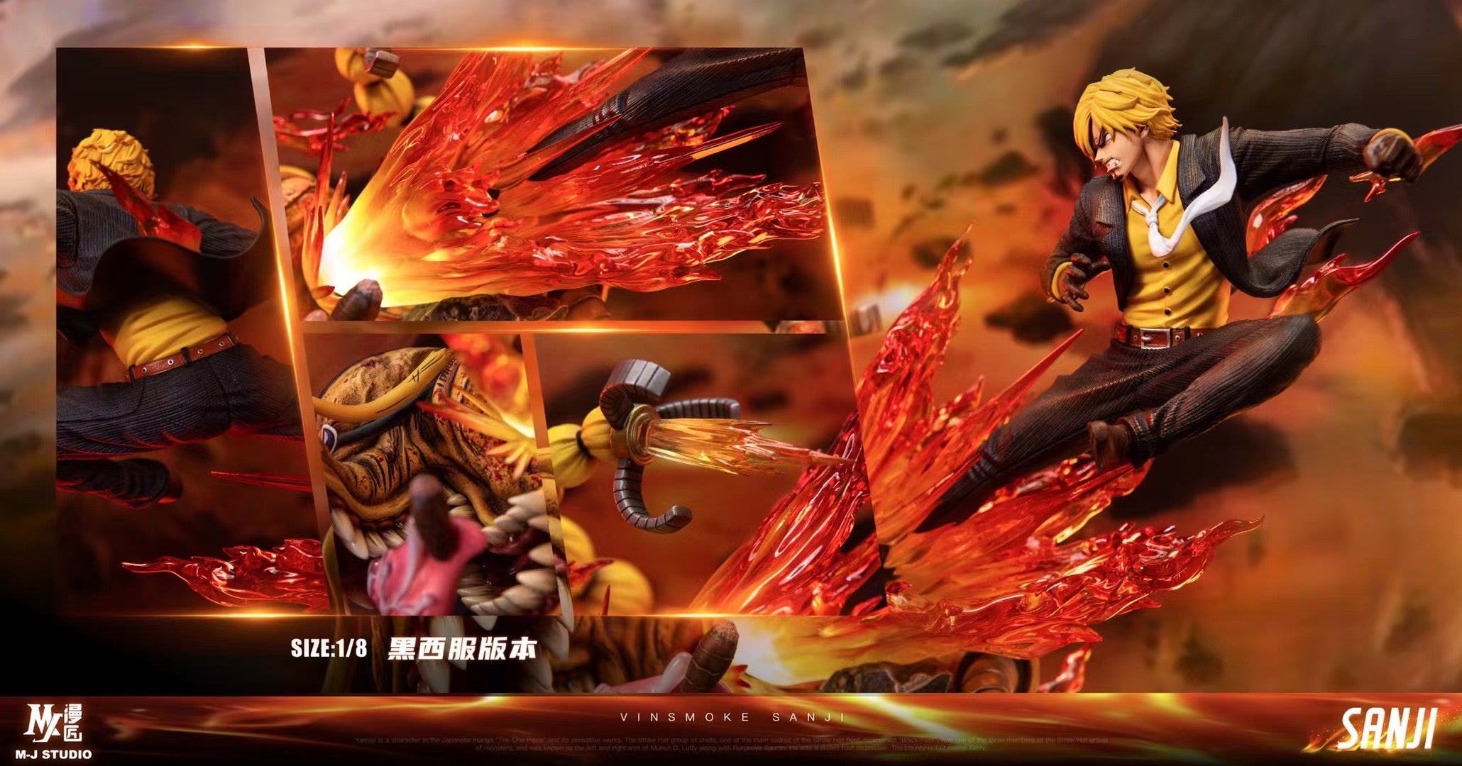 MJ Studio Sanji vs Queen Anime Figure - One Piece Collectible Action Figure for Fans | Perfect for Display, Gifts, and Anime Collections